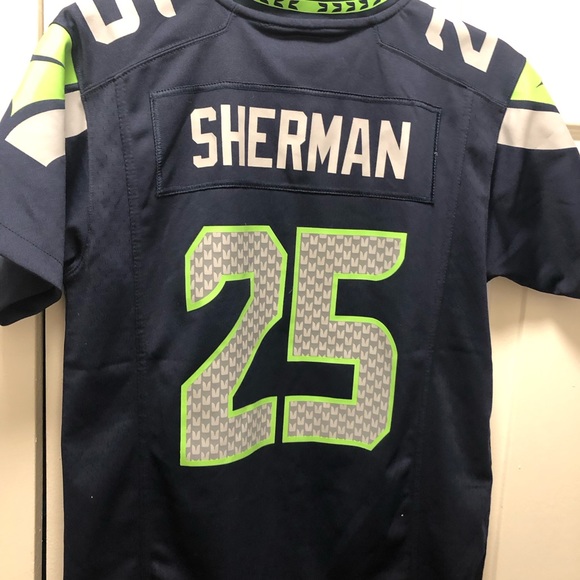 Nike On Field NFL Seattle Seahawks #25 Sherman Football Jersey Size Medium - Picture 2 of 12